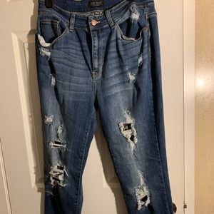 Judy Blue Distressed with camo and camo cuffs